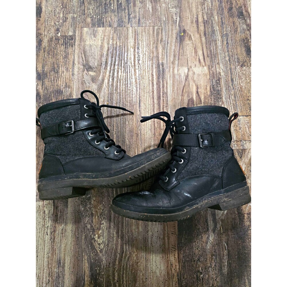 UGG wool Kesey waterproof combat-style boots featuring side zipper